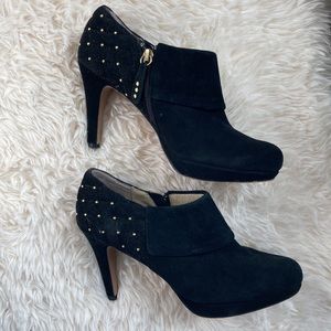 Adrienne Vittadini Suede Platform Heeled Booties Size 8